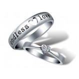 Парные кольца для влюбленных из серебра (покрытие) арт. DAO_003
